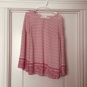 Sugarlips Coral Pink Bell Sleeve Boxy Blouse